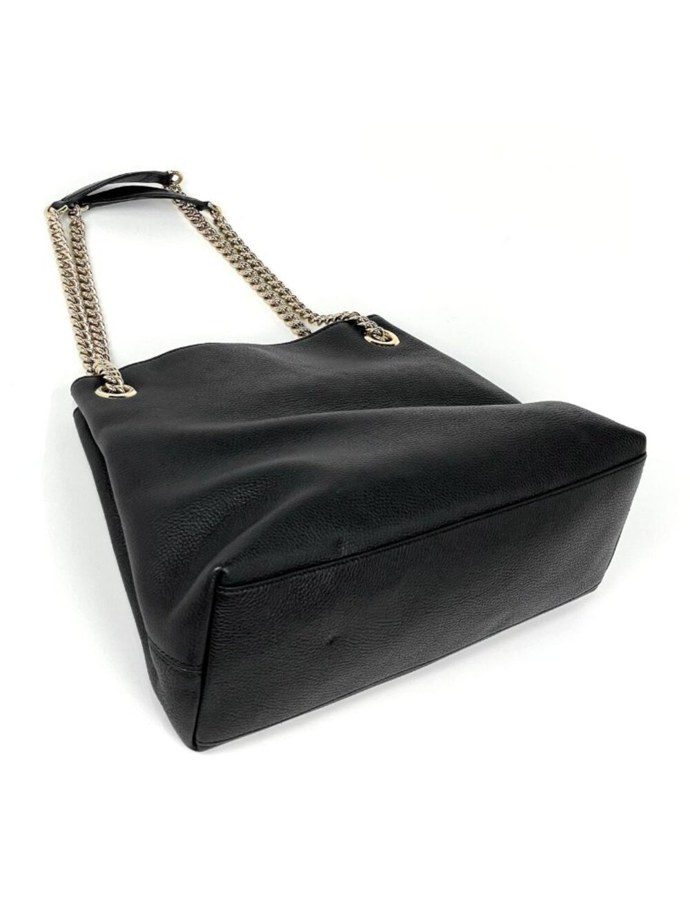Gucci Soho Chain Shoulder Bag Tote Interlocking Leather Black - Picture 2 of 8